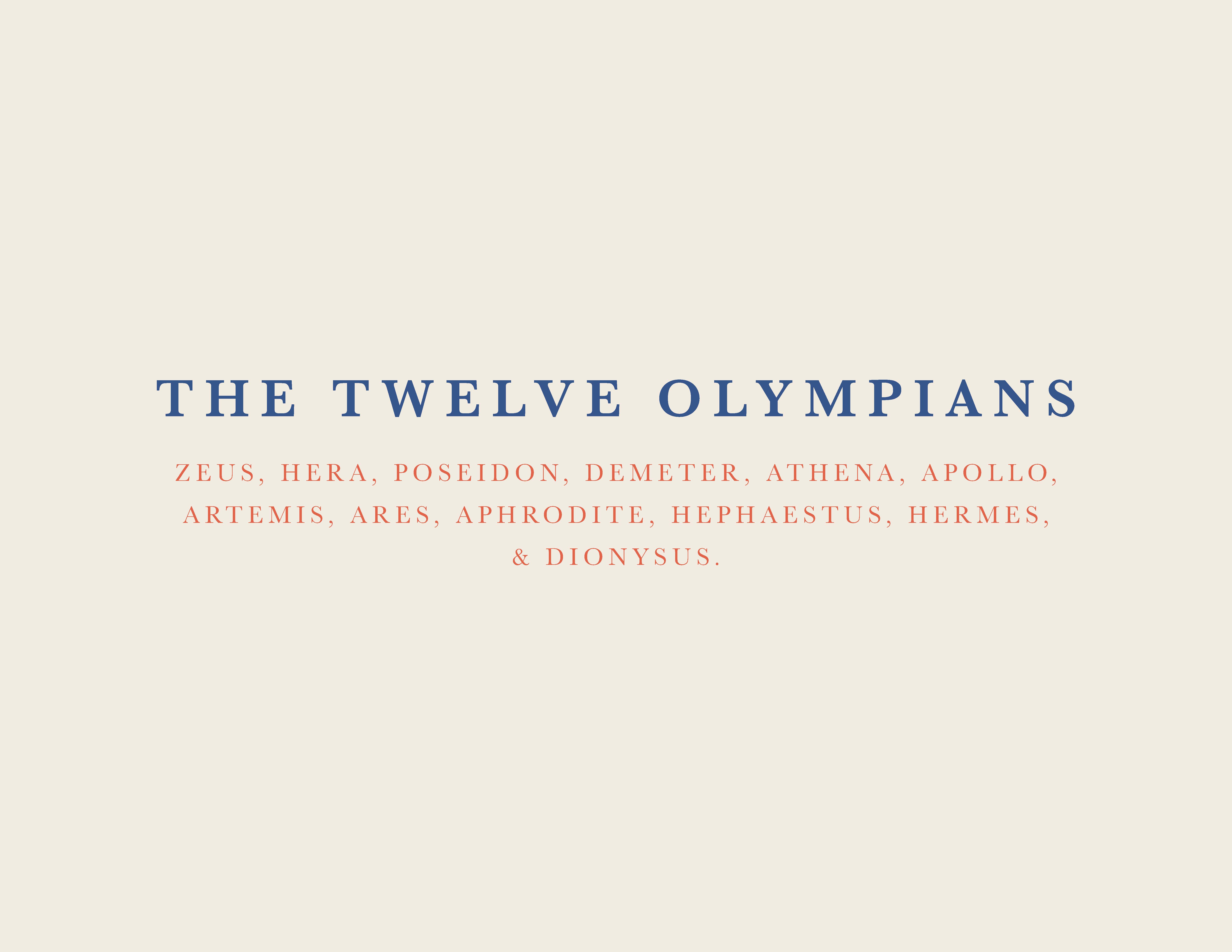 The Twelve Olympians title composition